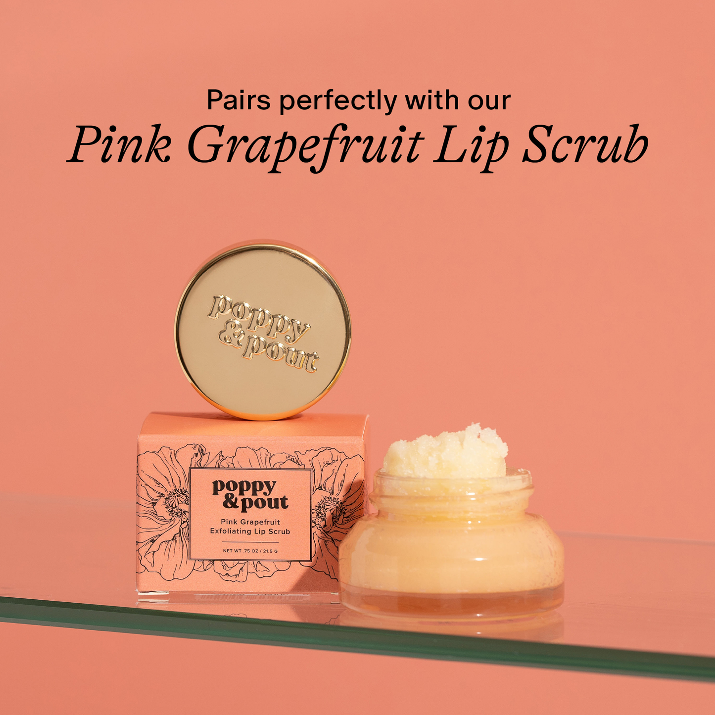 Poppy and Pout Lip Balm, Pink Grapefruit