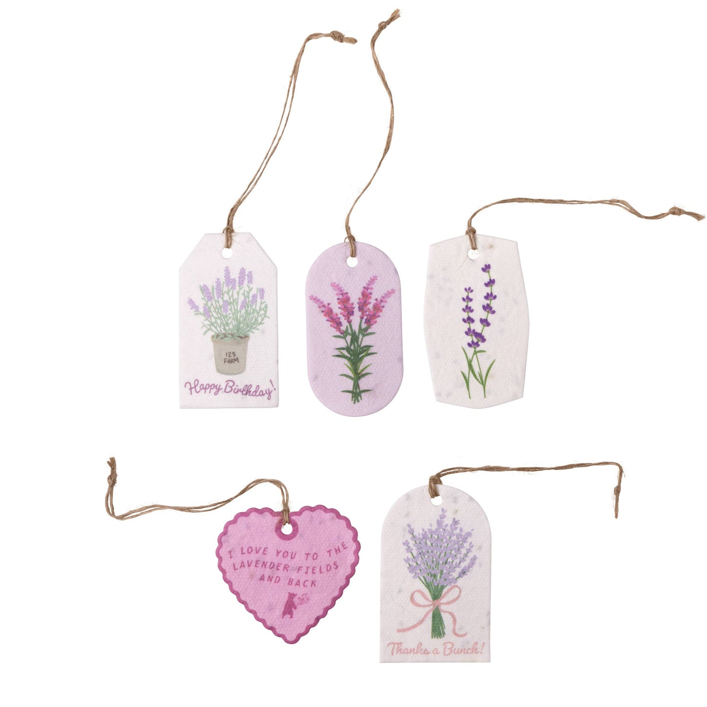 Plantable Seed Gift Tags - Vintage Seed Design, 5 Gift Tags: Strawberries