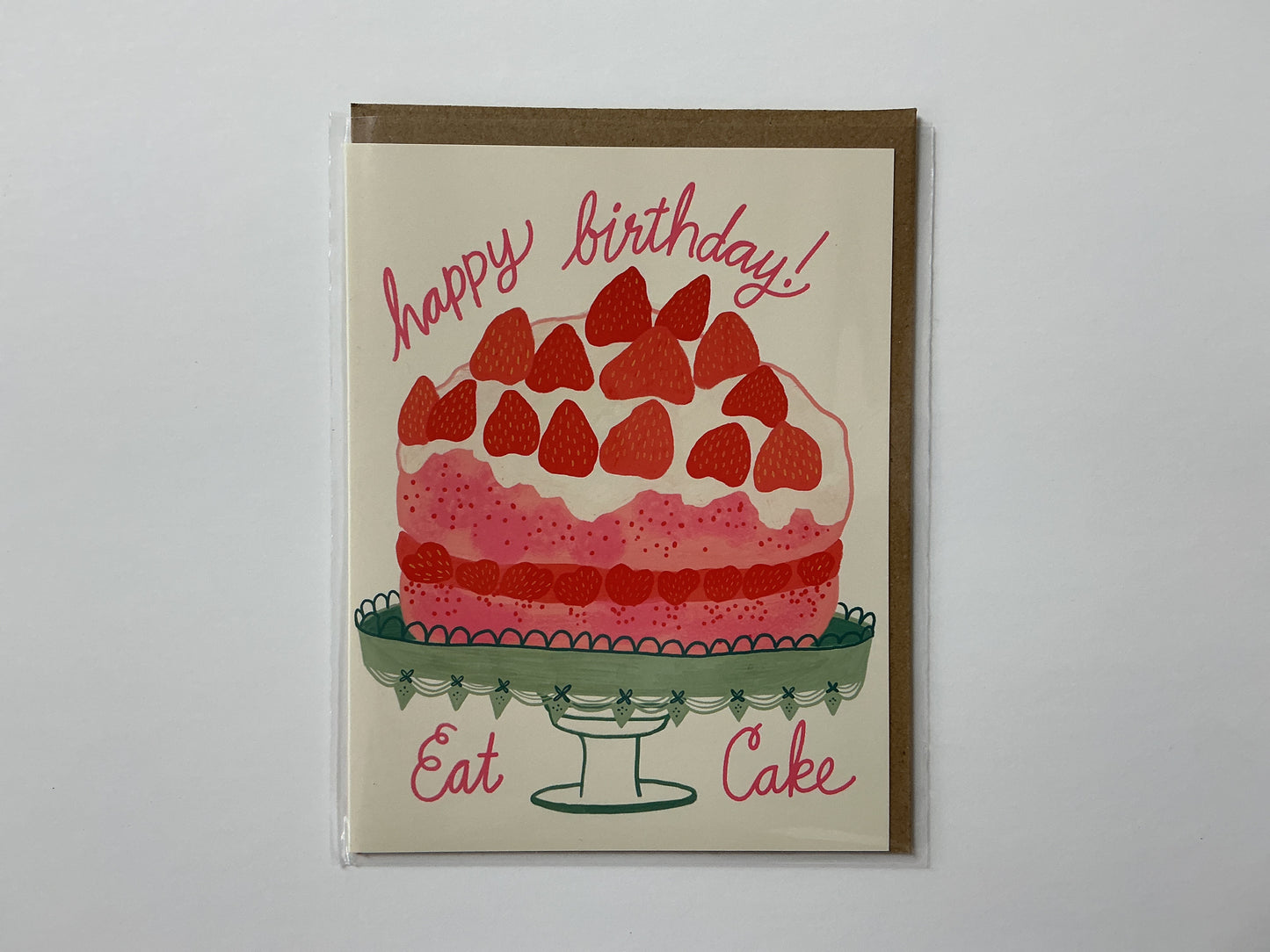 Dream Folk Happy Birthday Cake-Greeting Card