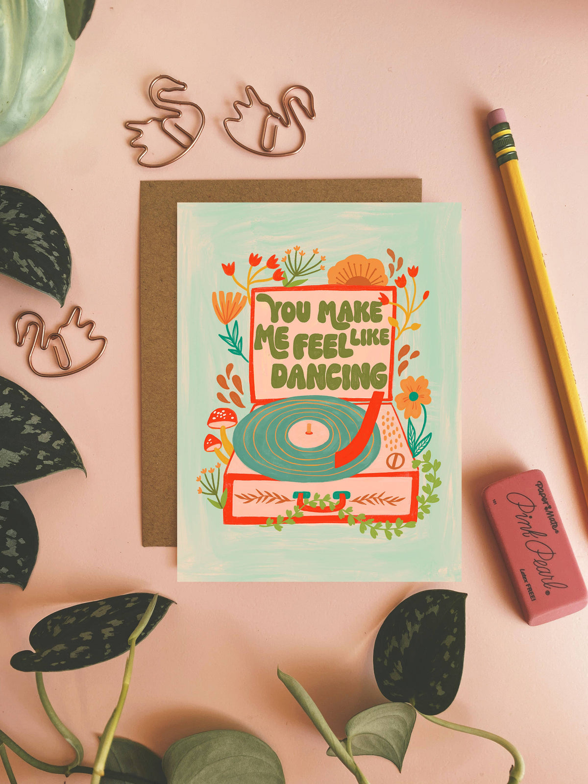 You Make Me Feel Like Dancing - Retro Greeting Card : 4.25 x 5.5 inches