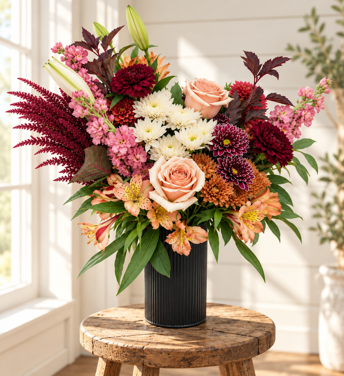 Slow Burn Fall Arrangement - Autumn Bouquetina Rustic Farmhouse Interior