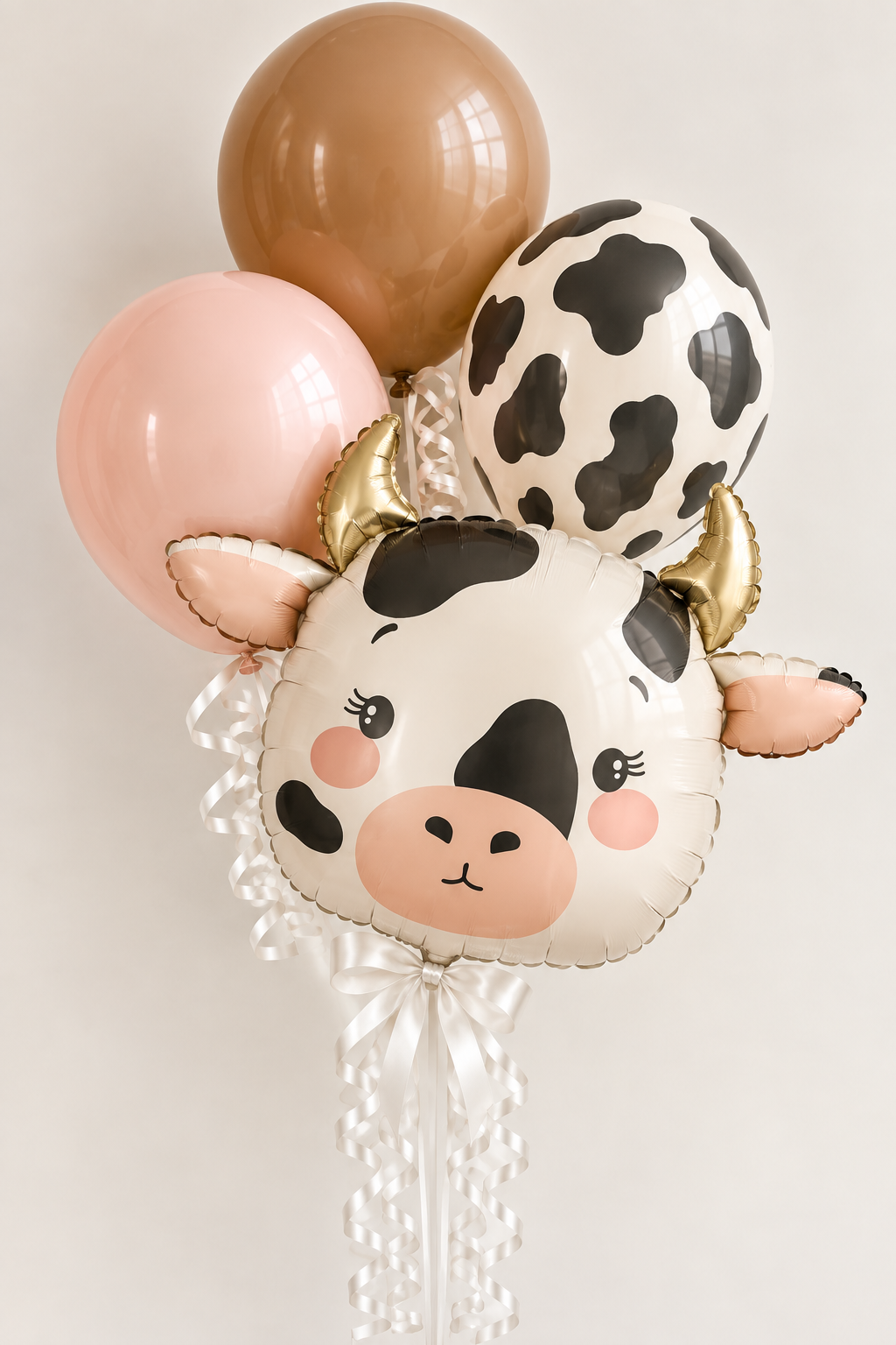Deluxe balloon bouquet — Holy Cow foil balloon with coordinating latex balloons