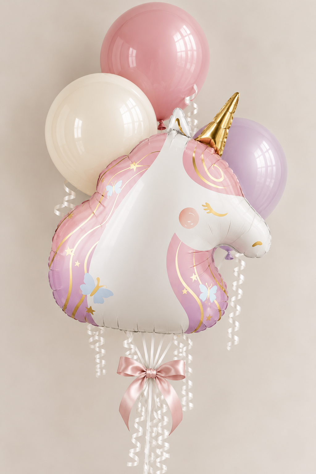 Deluxe balloon bouquet — Rare Breed Unicorn foil balloon with coordinating latex balloons