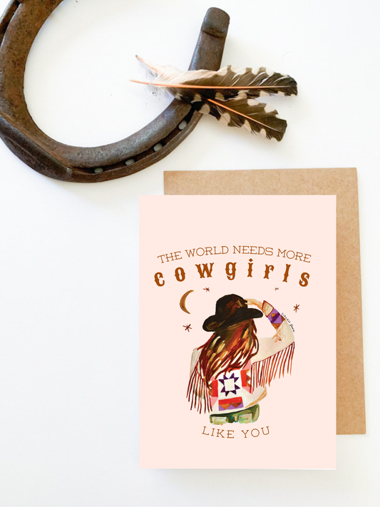 Western Cowgirl Greeting Card, Thinking About You Card