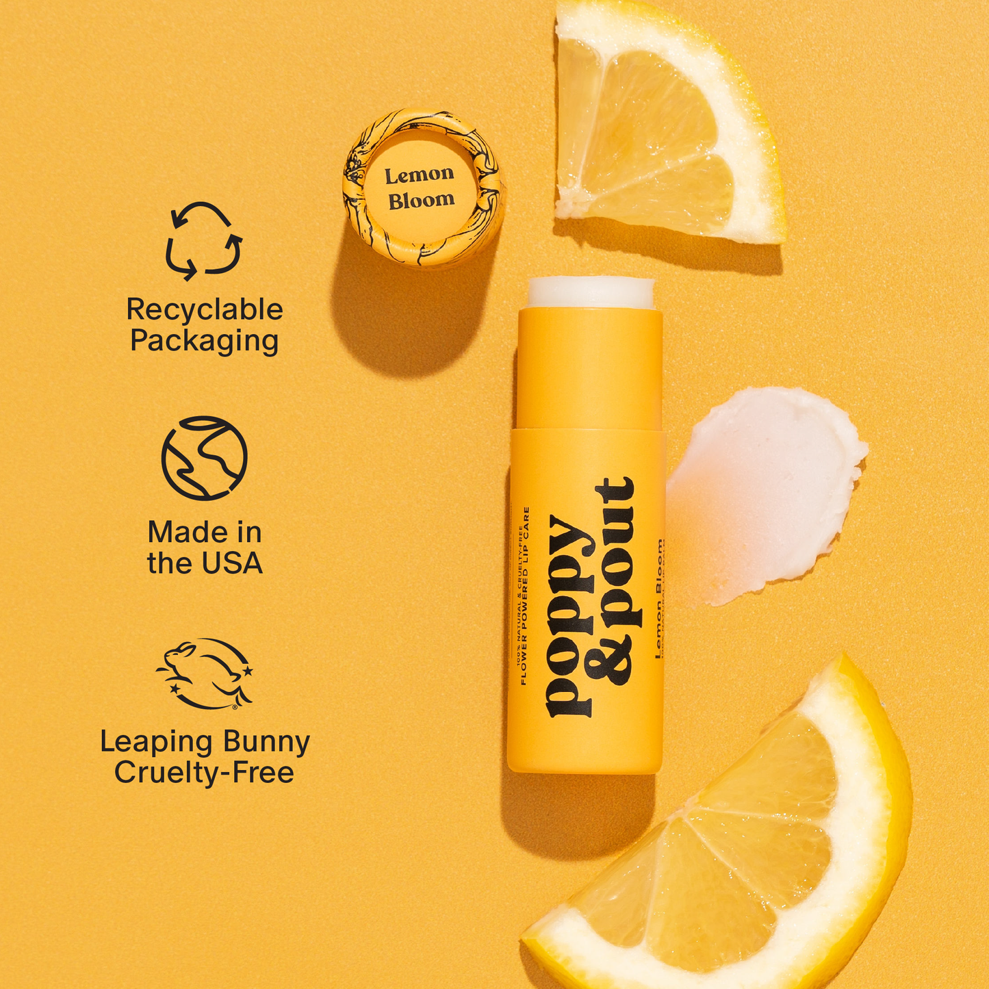 Poppy and Pout Lip Balm, Lemon Bloom