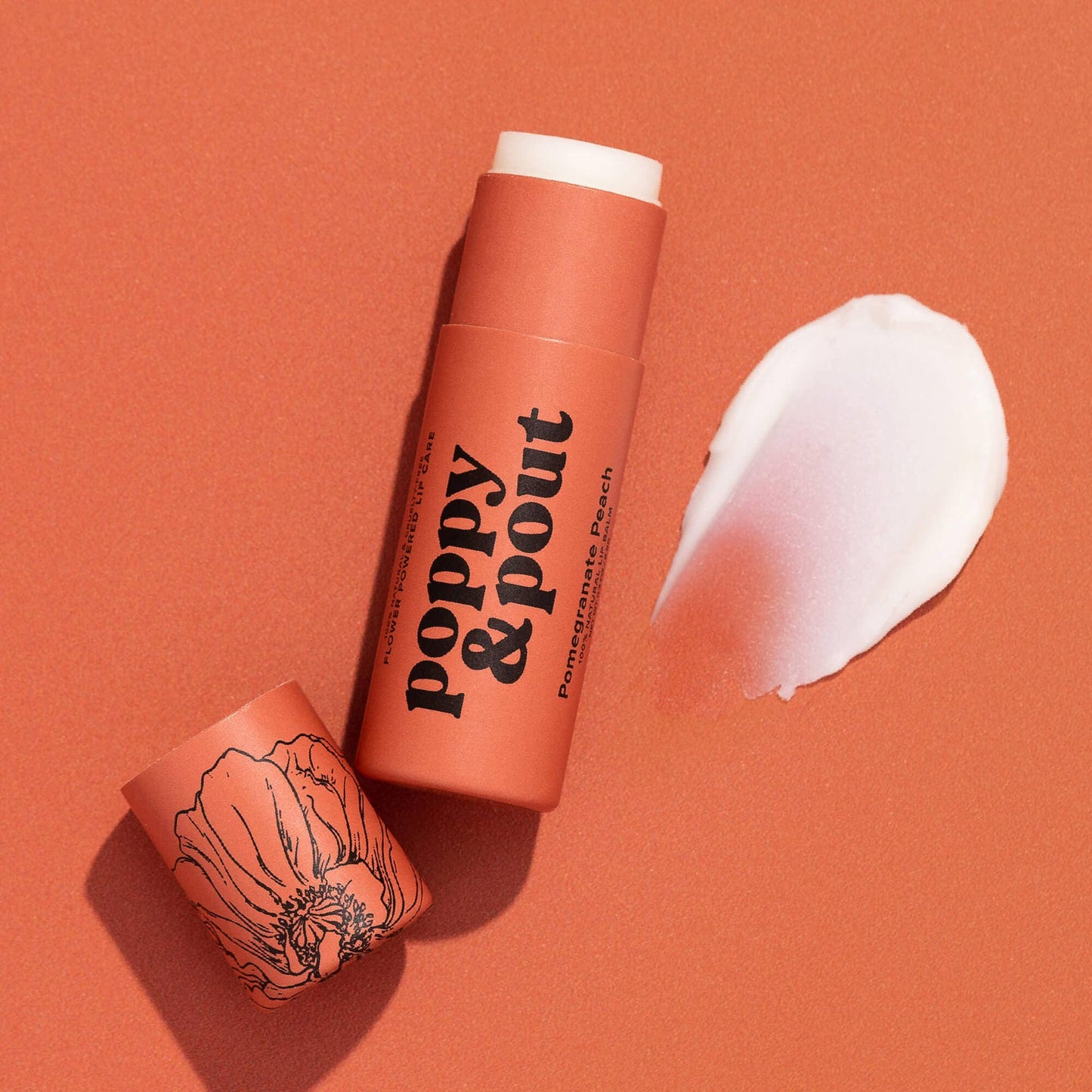 Poppy and Pout Lip Balm, Pomegranate Peach