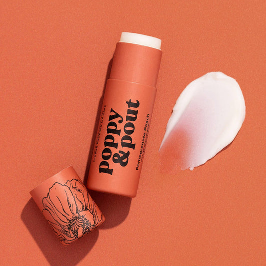Poppy and Pout Lip Balm, Pomegranate Peach