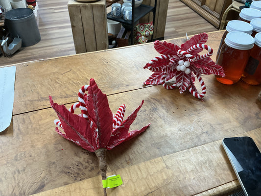 peppermint poinsettia pick