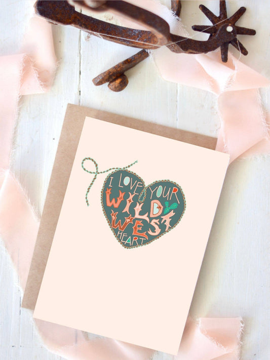 I Love Your Wild West Heart Valentines Card Western