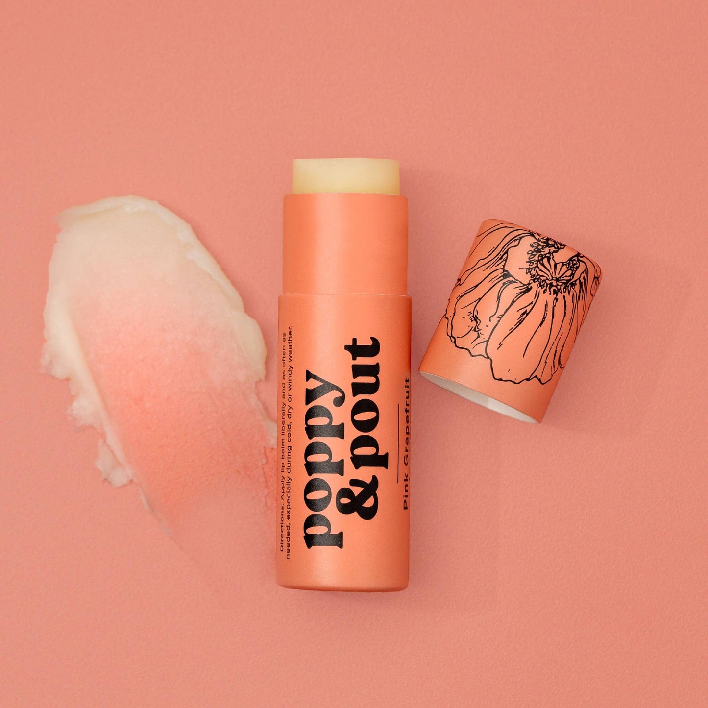 Poppy and Pout Lip Balm, Pink Grapefruit
