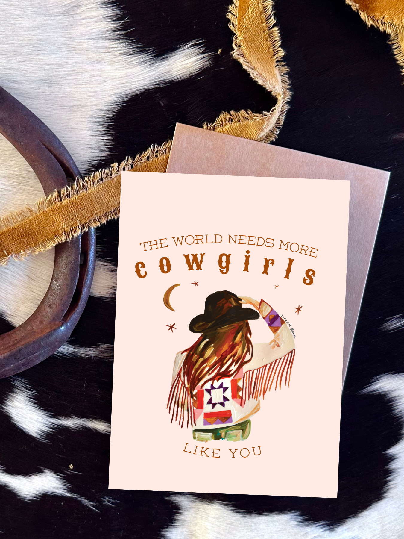 Western Cowgirl Greeting Card, Thinking About You Card