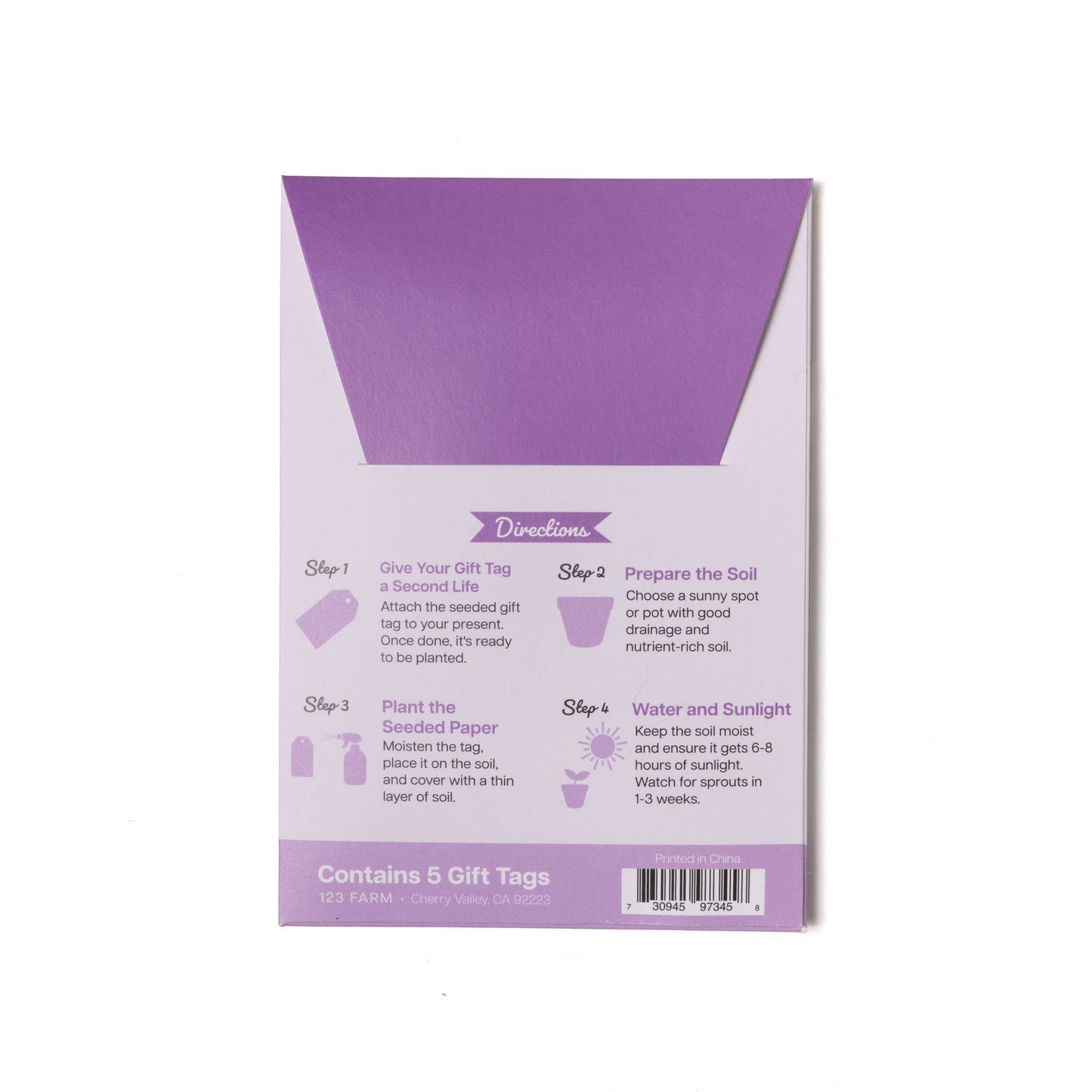 Plantable Seed Gift Tags - Vintage Seed Design, 5 Gift Tags: Lavender