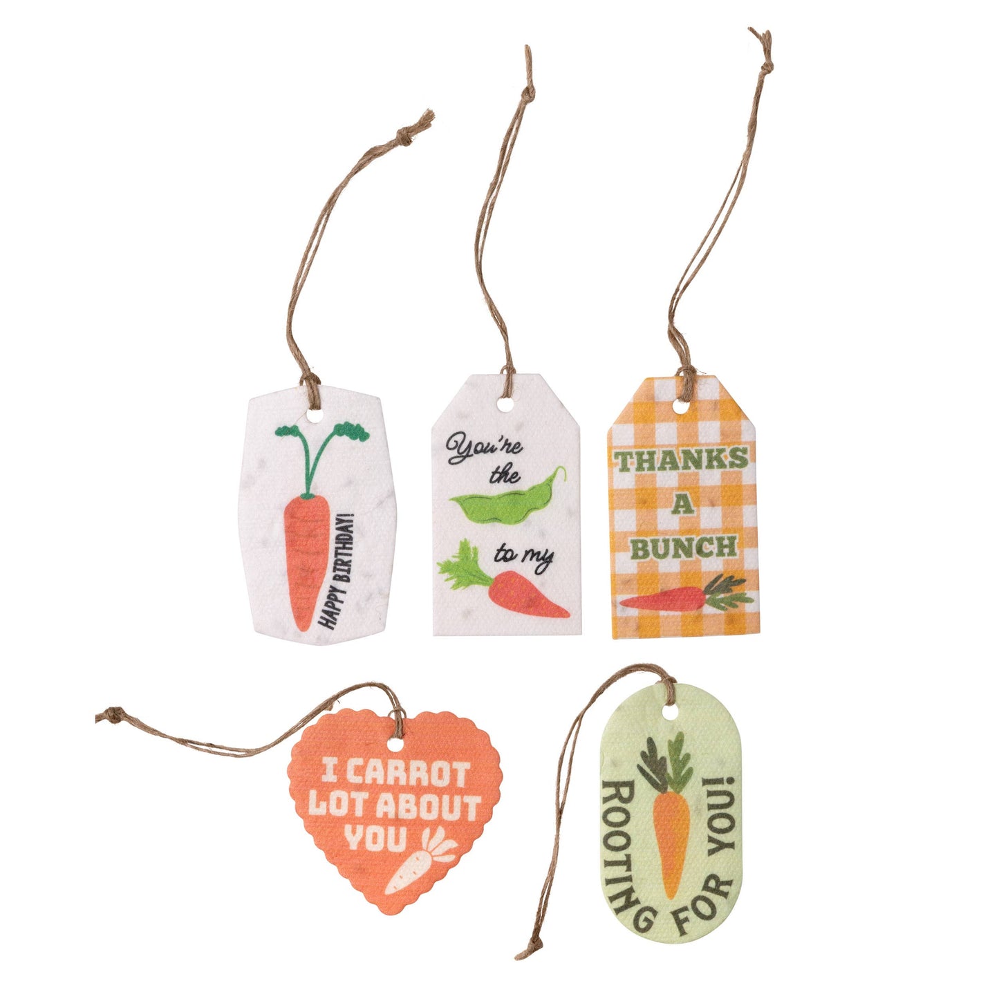 Plantable Seed Gift Tags - Vintage Seed Design, 5 Gift Tags: Strawberries