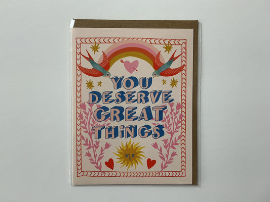 Dream Folk You Deserve Great Things-Greeting Card