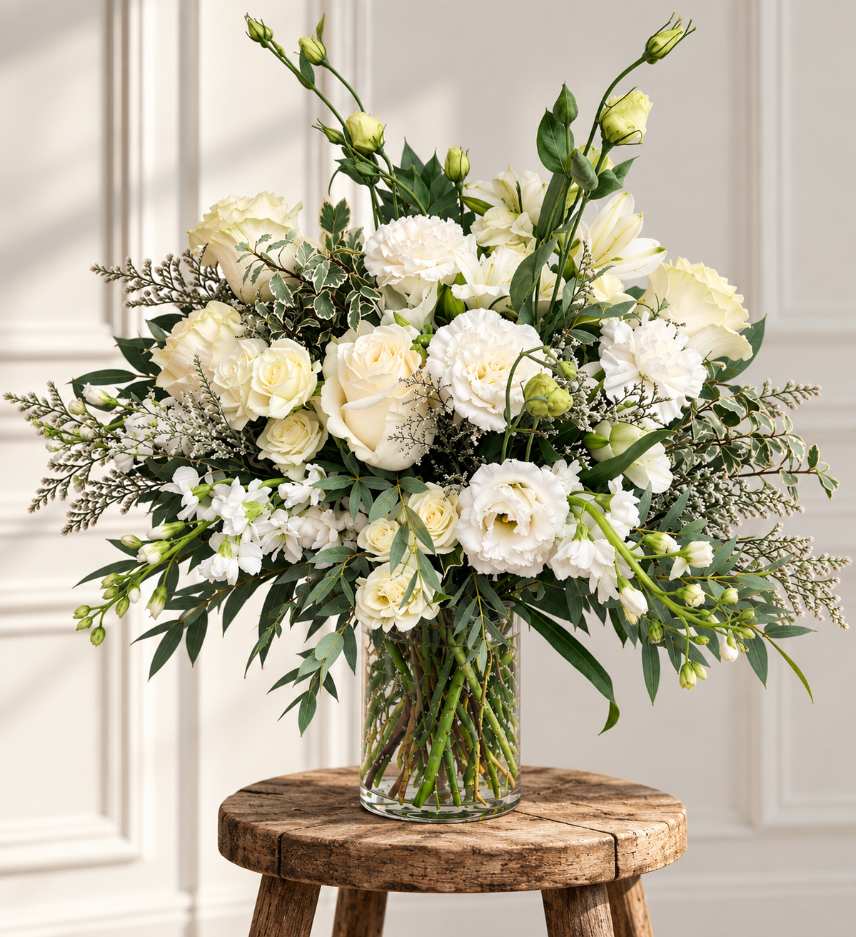 Pearl Snap - Elegant White Garden Bouquet