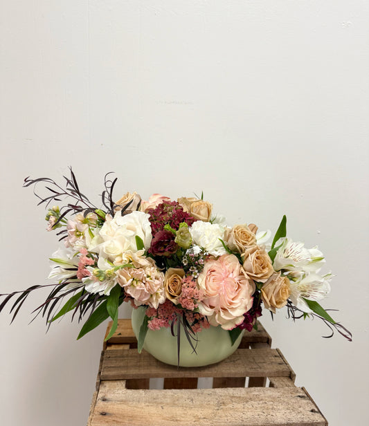 Blush & Bourbon Pumpkin Centerpiece