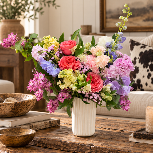 Wild Iris Floral Subscription - Rustic Farmhouse Floral Centerpiece