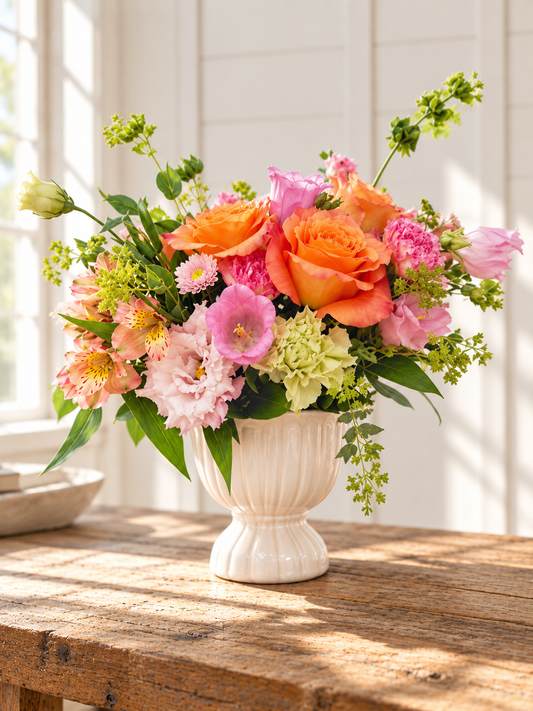 Wild Child - Sunlit Orange and Pink Garden Bouquet