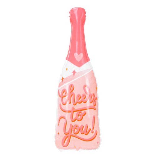 Raise A Glass Cheers to you Bottle Foil Balloon 38 in. PartyDeco USA