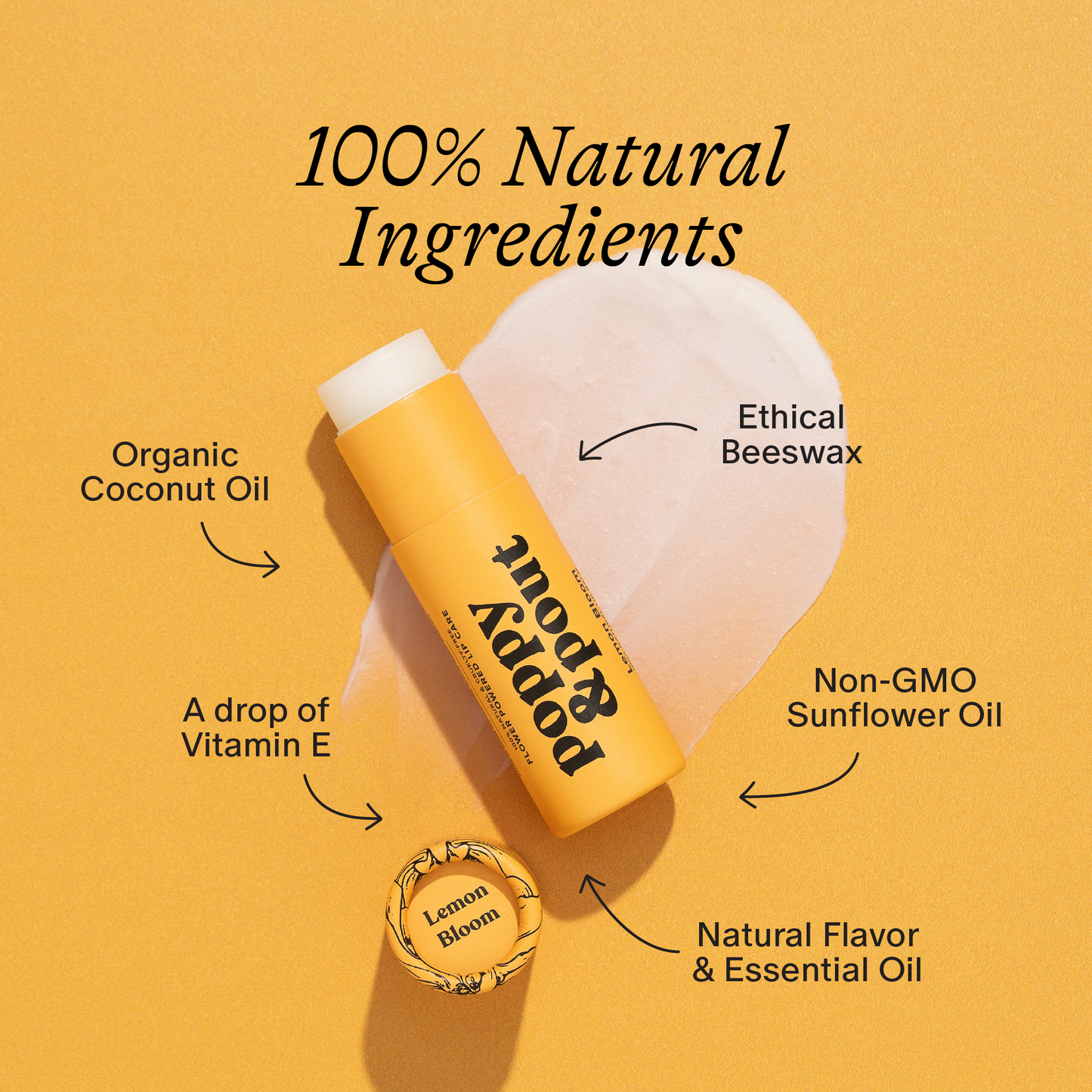 Poppy and Pout Lip Balm, Lemon Bloom