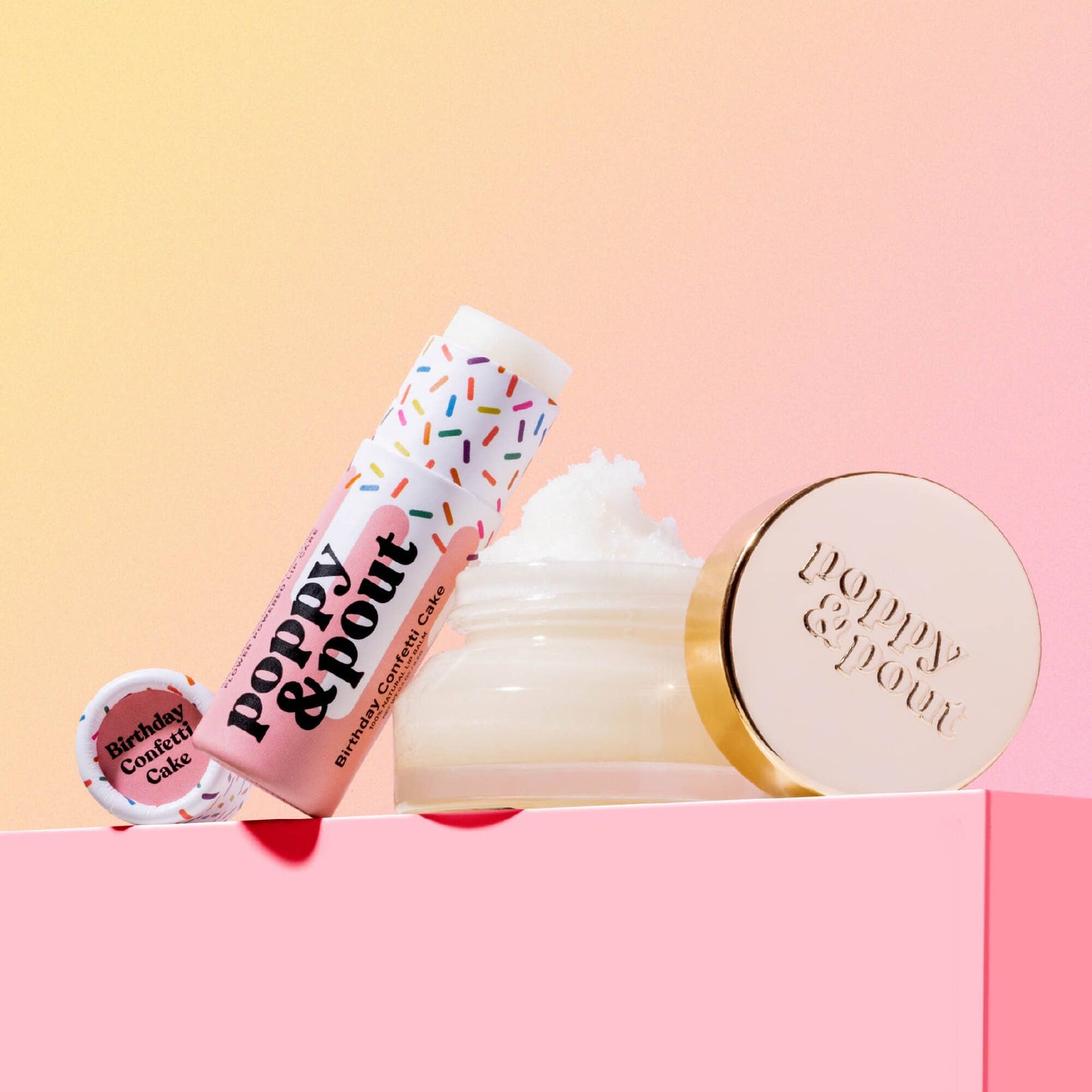 Poppy and Pout Lip Care Duo, Birthday Confetti Cake
