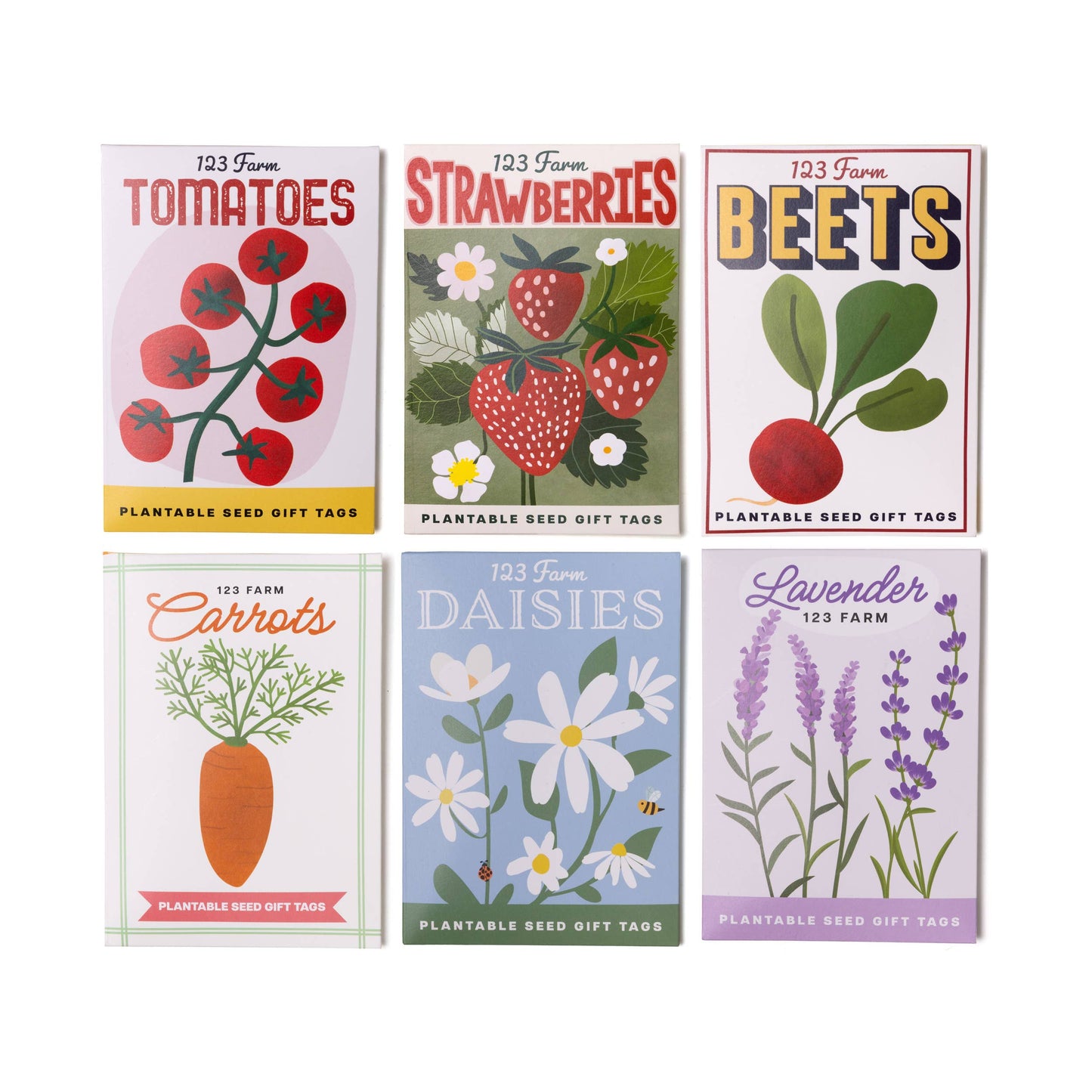 Plantable Seed Gift Tags - Vintage Seed Design, 5 Gift Tags: Strawberries