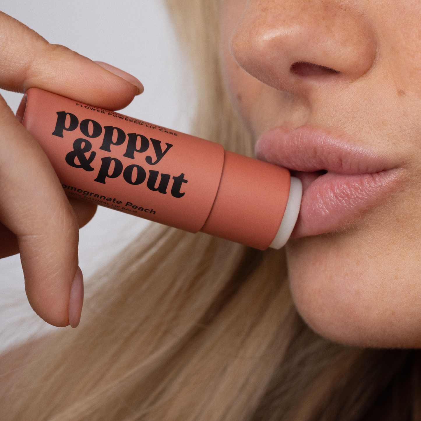 Poppy and Pout Lip Balm, Pomegranate Peach